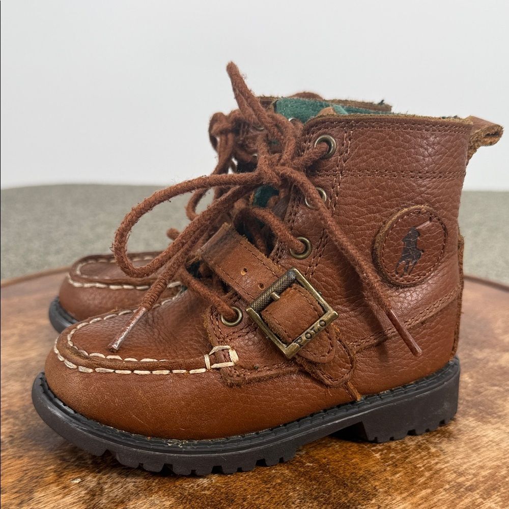 Polo Boots Toddler 8 Ranger Hi II Brown Leather Lace Up Ralph Lauren